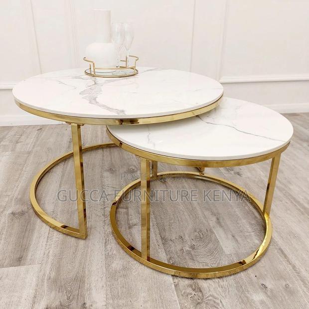 Office Table:Round Marble Stylish Office Centre Guest Table - thumbnail 2