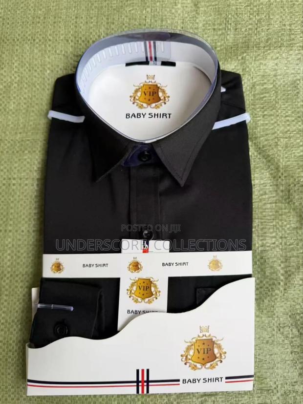 Boys Black Longsleeves Official Cotton Shirts