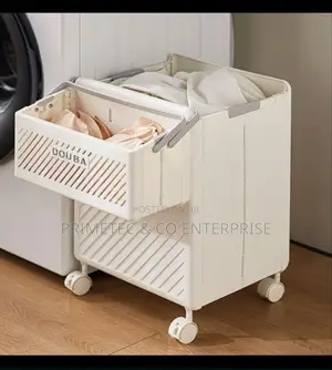2pcs Foldable Laundry Hamper Basket With Wheels