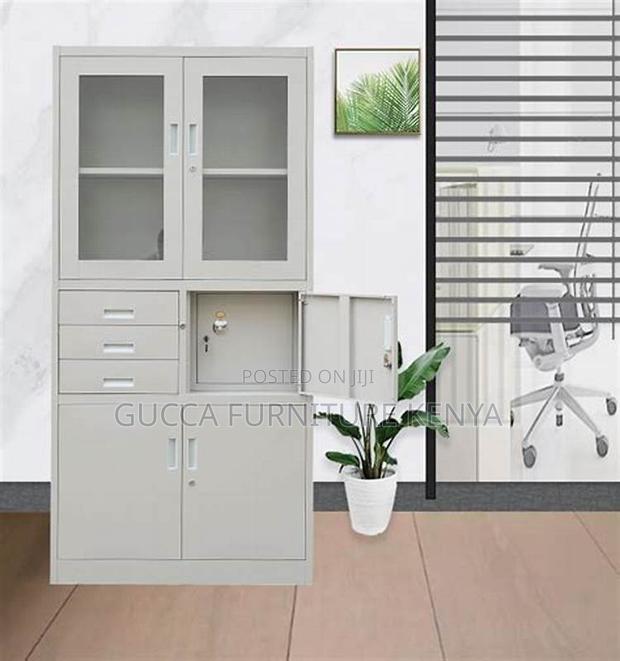 Cabinets:5-Door Modern Storage Cabinet With Steel Safe