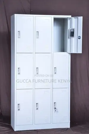 Cabinets:Durable Metal Document 12-Door Locker Cabinet