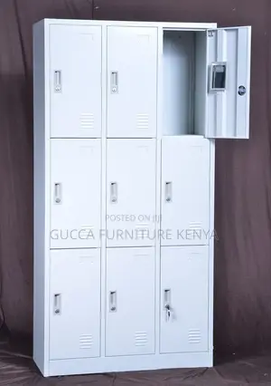 Cabinets:Durable Metal Document 12-Door Locker Cabinet