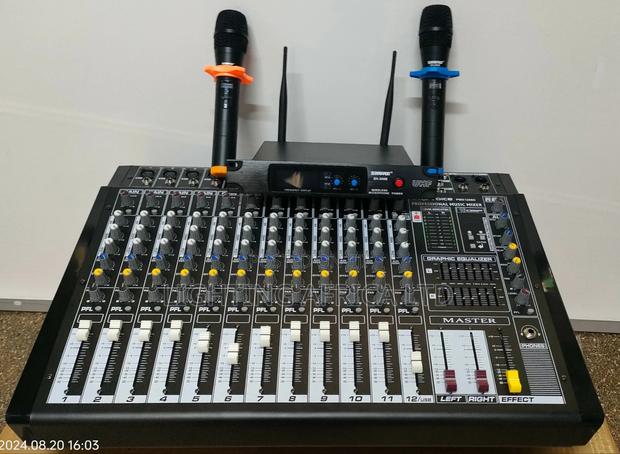 12 Channel Powered Mixer Usb/Bluetooth Wireless Microphone