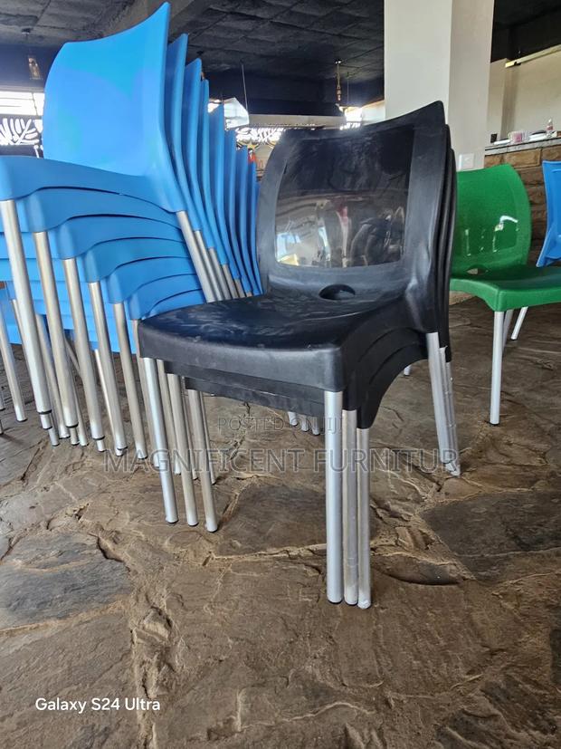 Blue Plastic Chairs Metal Legs Hl-554 - main view