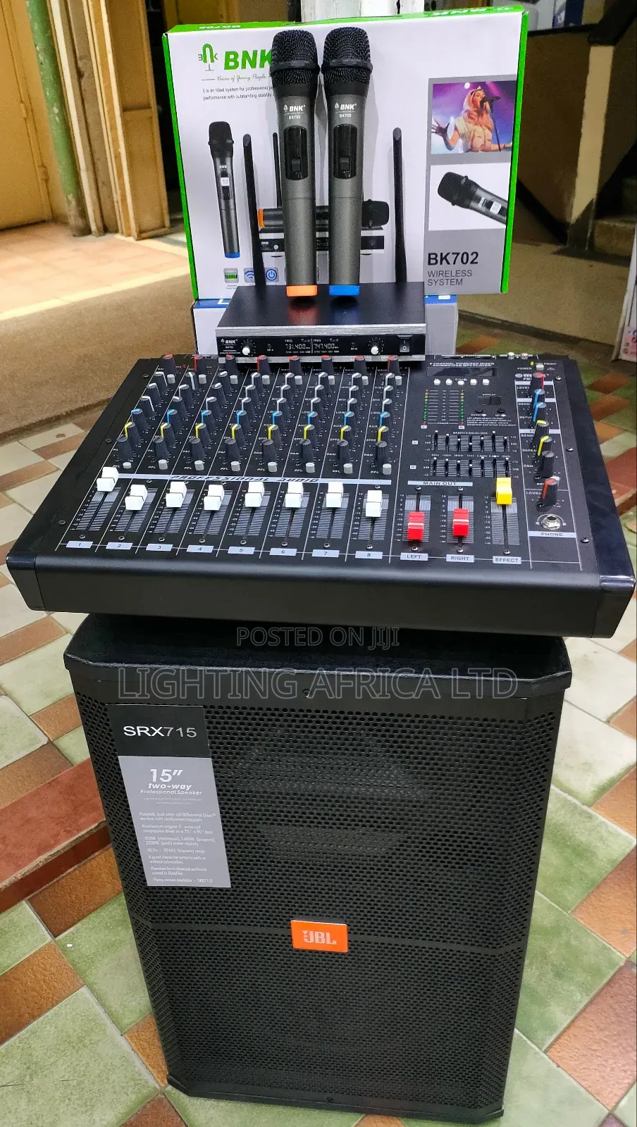 8 Channels Mixer Usb/Bt - BNK Wireless Microphone JBL Mid Speaker