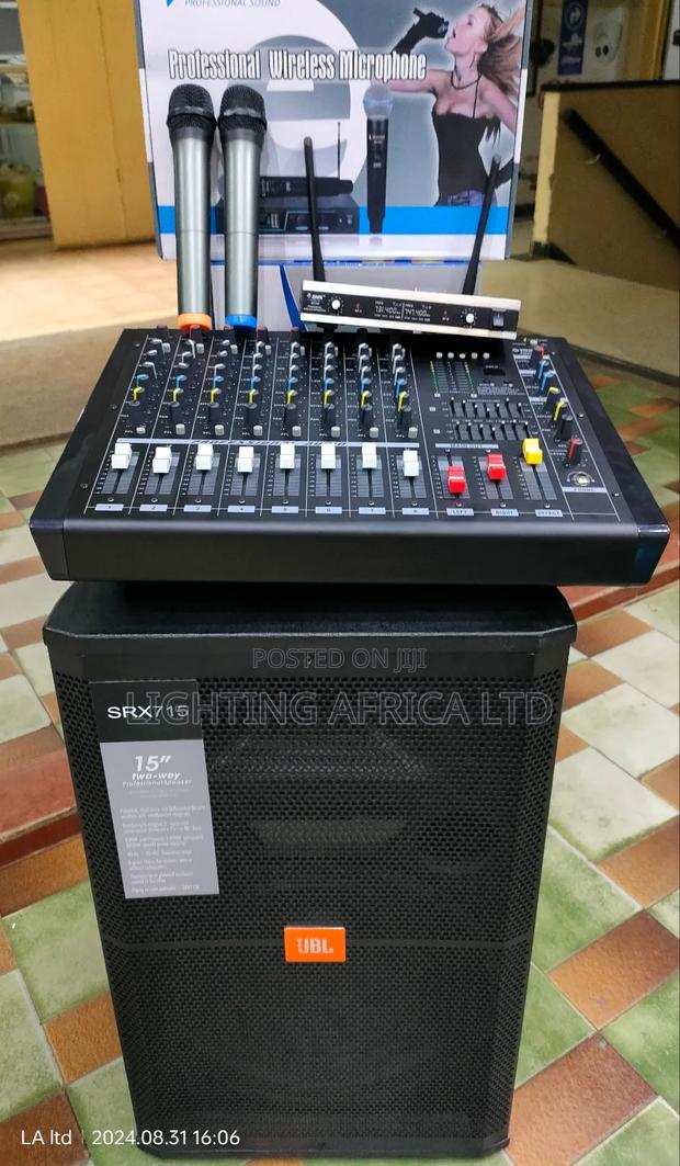 Shure Wireless Microphone,8ch Powered Mixer 15" JBL Speaker - main view
