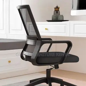 Office Chair: Lumbar Support Captain Rolling Seat in Mesh