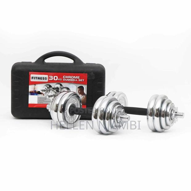 Chrome Dumbbell 30kg Weight With Case - main view