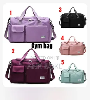 Gym Bag at 1500. Available in Black, Peach and Navy Blue