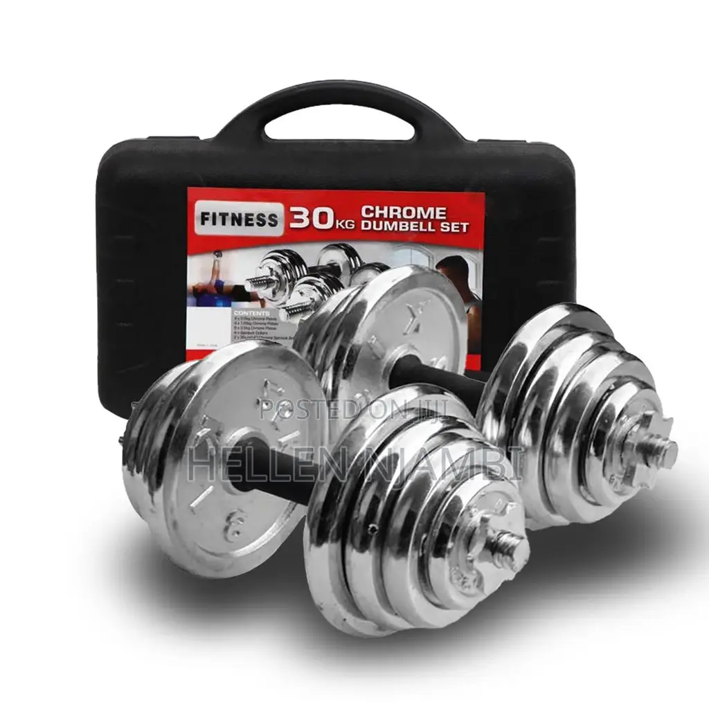 30kg Set Adjustable Chrome Dumbbell With Case
