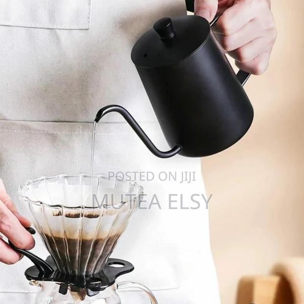 Black Goose Neck Spout Coffee Kettle - main view