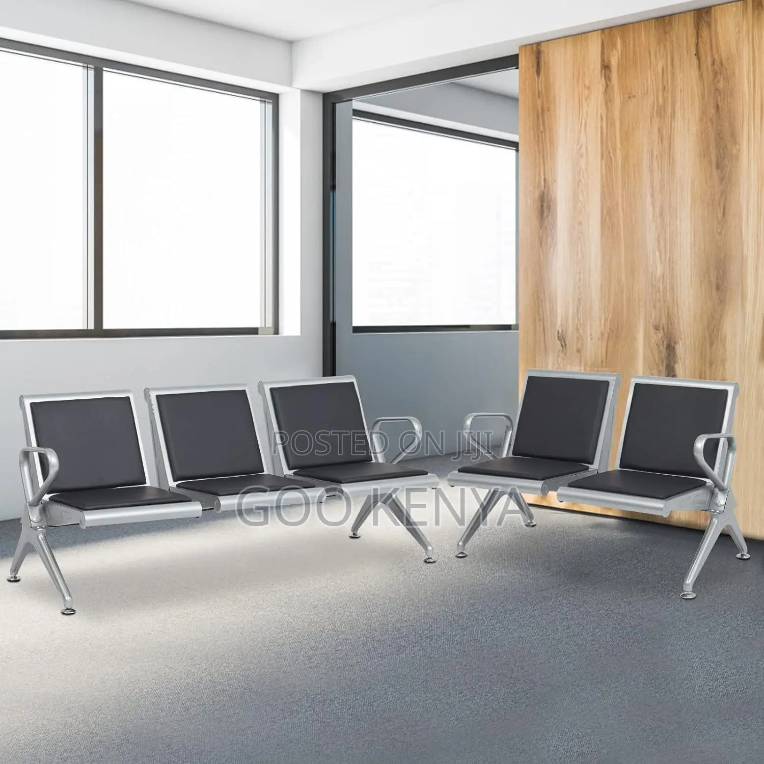 Office Bench ; 3-Link Heavy Duty Padded Waiting Bench