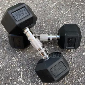 Hexagonal 7.5kgs Rubber Dumbbells