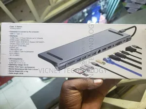 Usb Type C 12 Port Dock With Hdmi,Vga,Usb,Sd,Audio,Lan Etc