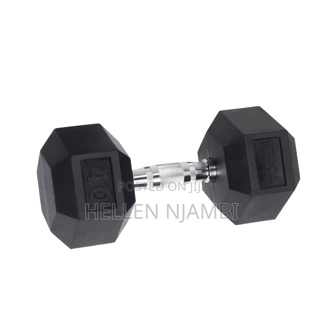10kgs Hexagonal Rubber-coated Dumbbells