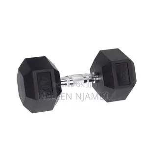 10kgs Hexagonal Rubber-coated Dumbbells