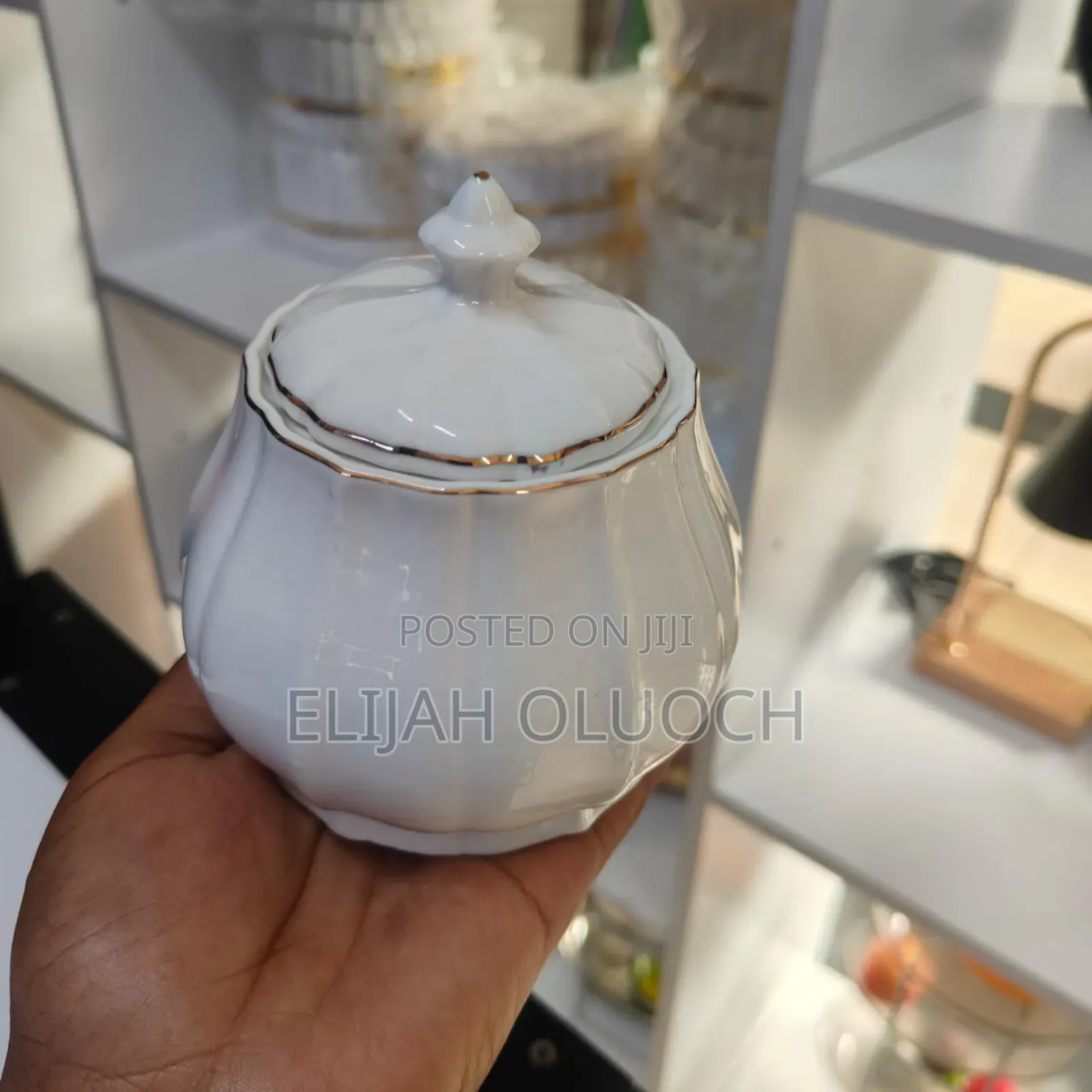 White Ceramic Sugar Dish