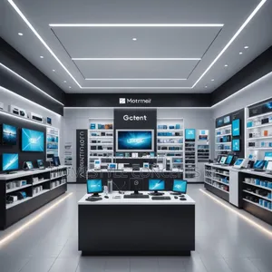 Electronic Phone Shop Interior Shelves Display Fittings