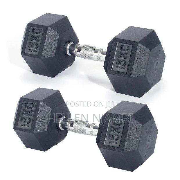 15kgs Hexagonal Hand Weight Dumbbell - main view