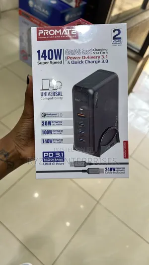 Promate Ganport-140w Ganfast Charging Station 140w