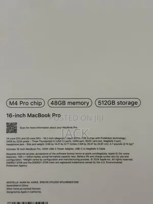 New Apple MacBook Pro 2024 M4 Pro 16-Inch 48GB Apple M4 SSD 512GB