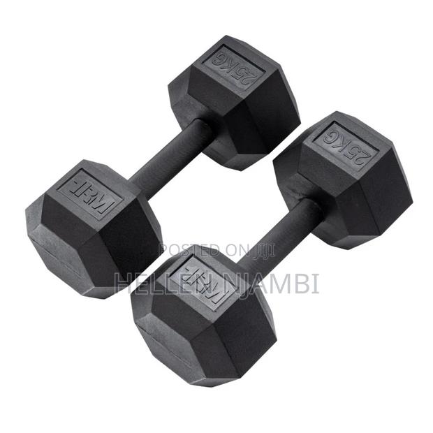 Hexagonal 25kgs Dumbbells - main view