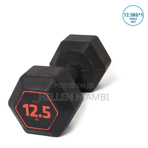 Hexagonal Rubber-Coated Dumbbells 12.5kgs - main view