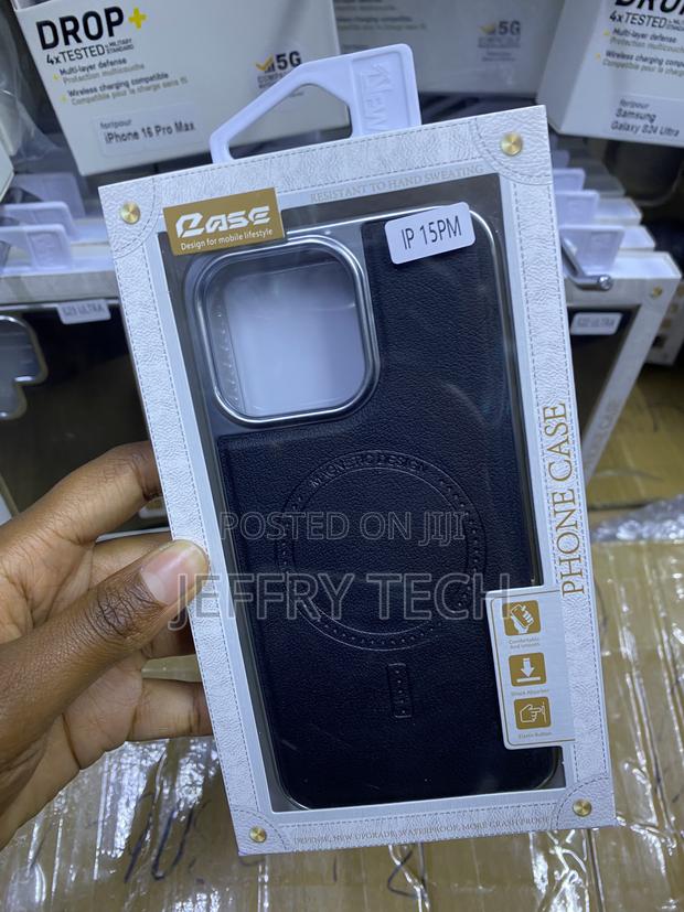 iPhone 15 Pro Max Leather Case,Built-in Invisible Stand - thumbnail 2