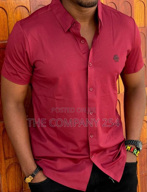 Plain Silk Design Quality Men's Fashion Shirts - thumbnail 5