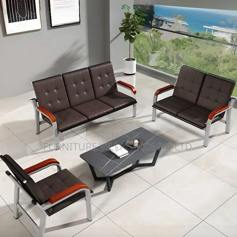 Sofa: Five Seater Modular Pewter Reception Sofa Seating