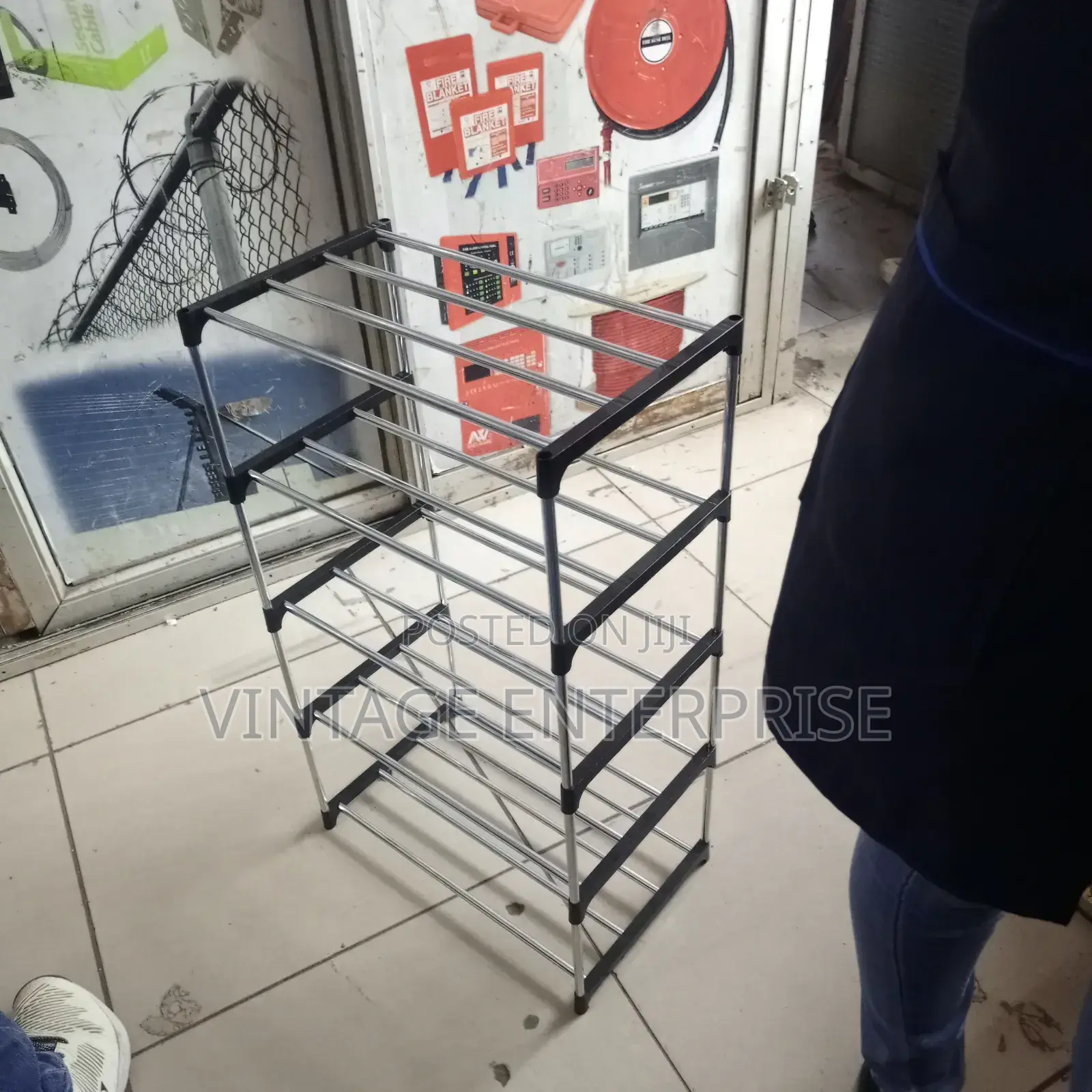 5layer Metallic Shoe Rack