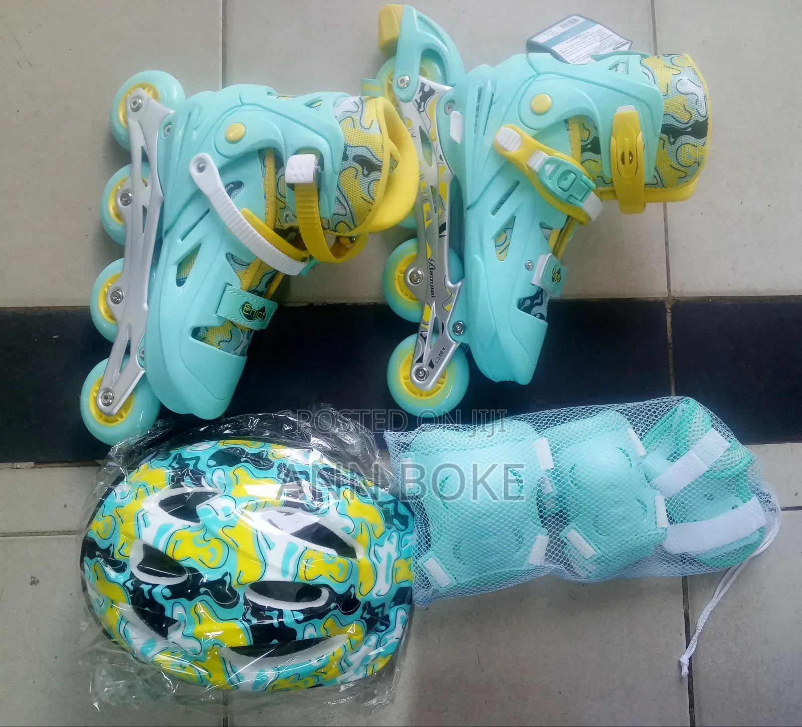 Rubber Wheels Roller Blades Full Set Pack, Available In