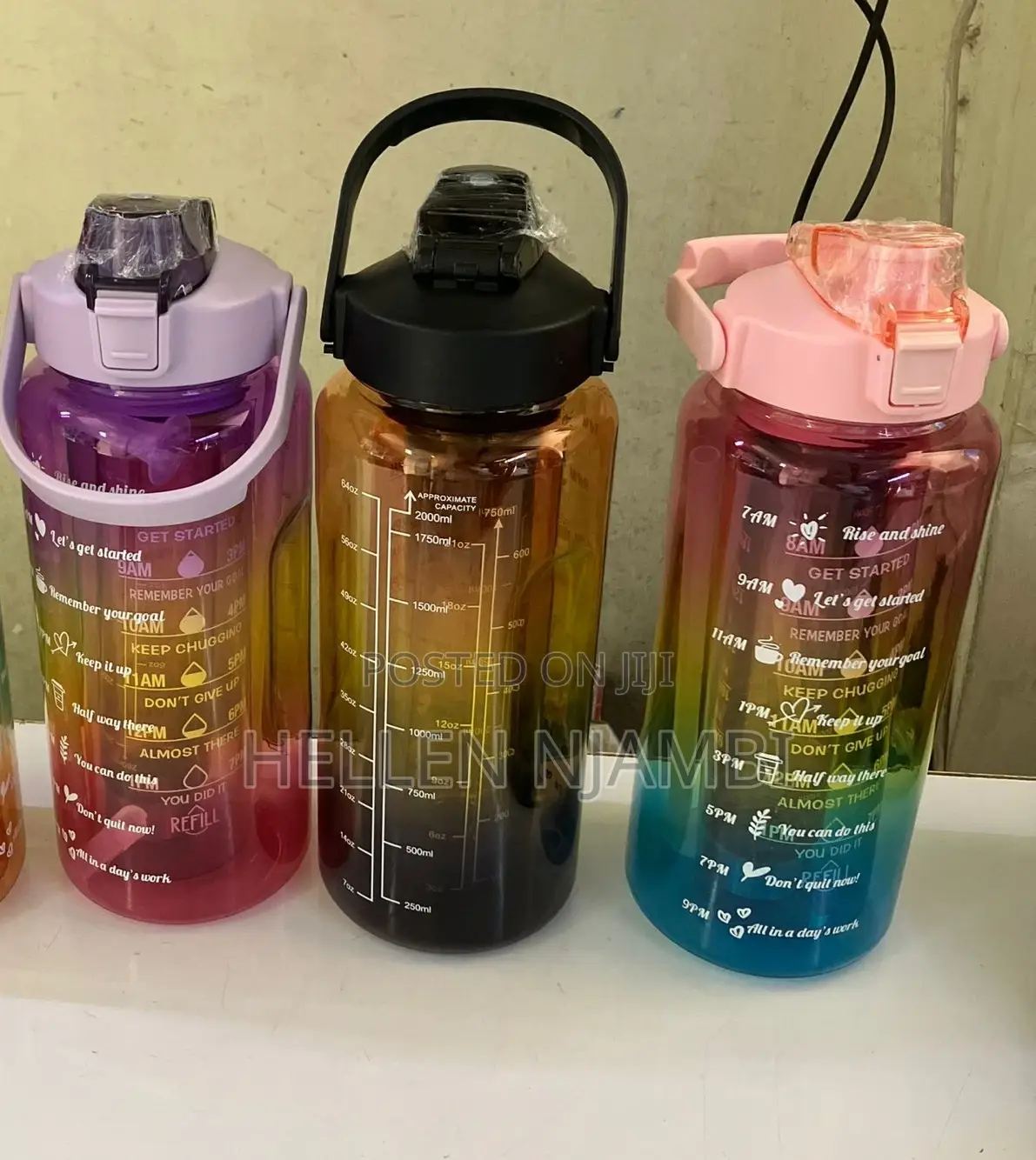 3 in 1 Mixed Colours Motivational Bottle