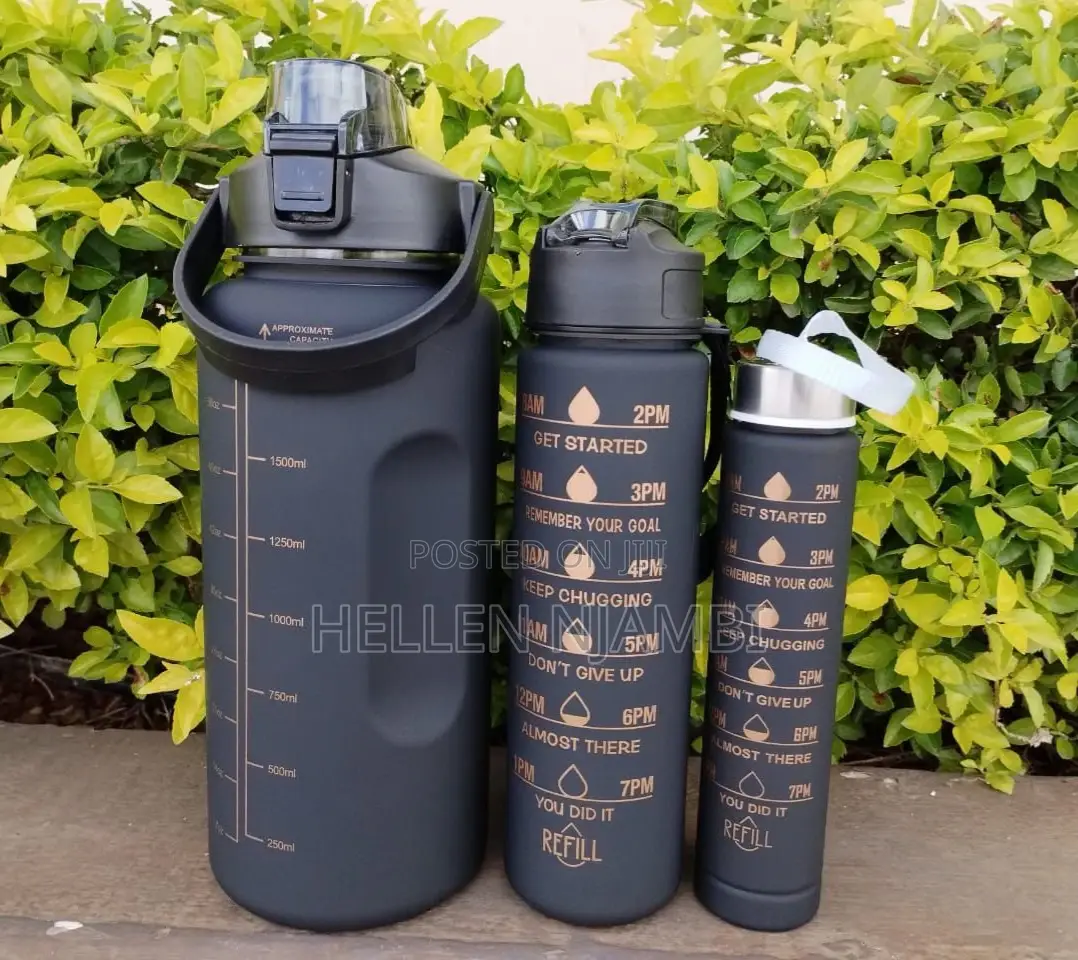 3 in 1 Black Motivational Bottle