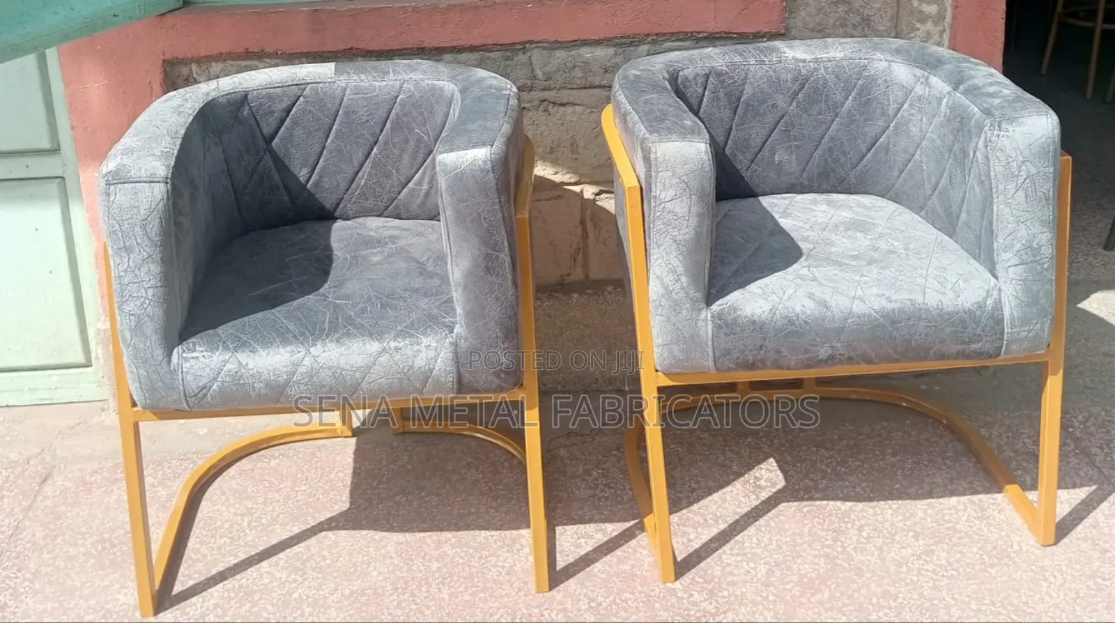 Salon, Spa, Manicure Seats With Grey Velvet Fabric.