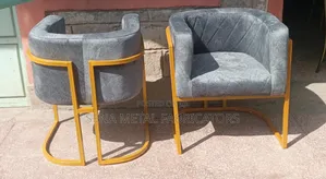 Salon, Spa, Manicure Seats With Grey Velvet Fabric.