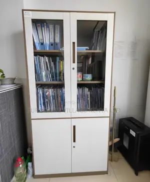 Cabinets: Office 2-Door Metal File Cabinet With Narrow Edge
