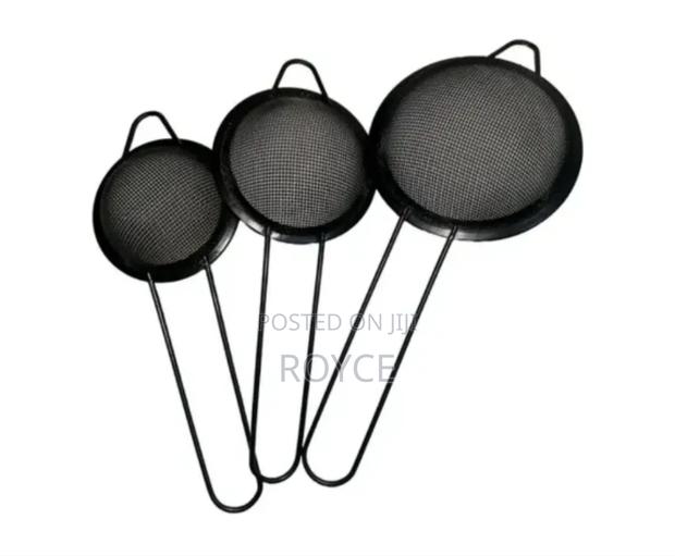 Black Stainless Steel Strainer Set-3pcs - thumbnail 3