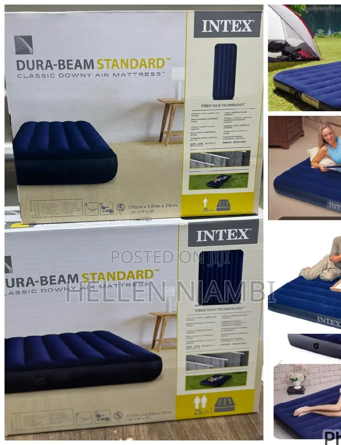 6 by 6 Intex Inflatable Mattress With Free Electric Pump