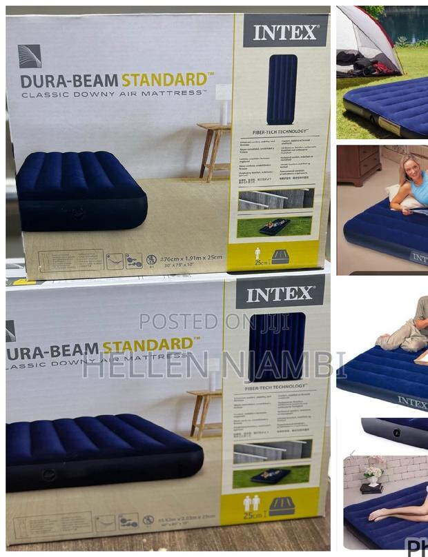 6 by 6 Intex Inflatable Mattress With Free Electric Pump