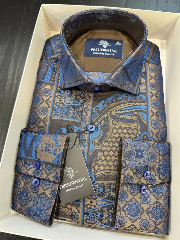 Executive Men Plus Size Presidential Floral Shirts - main view