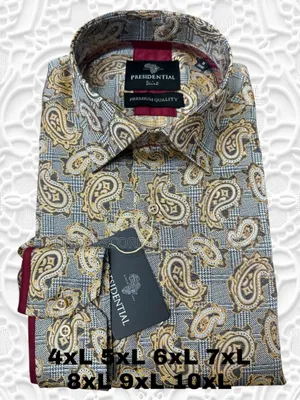 Elegant Men Plus Size Floral Shirts