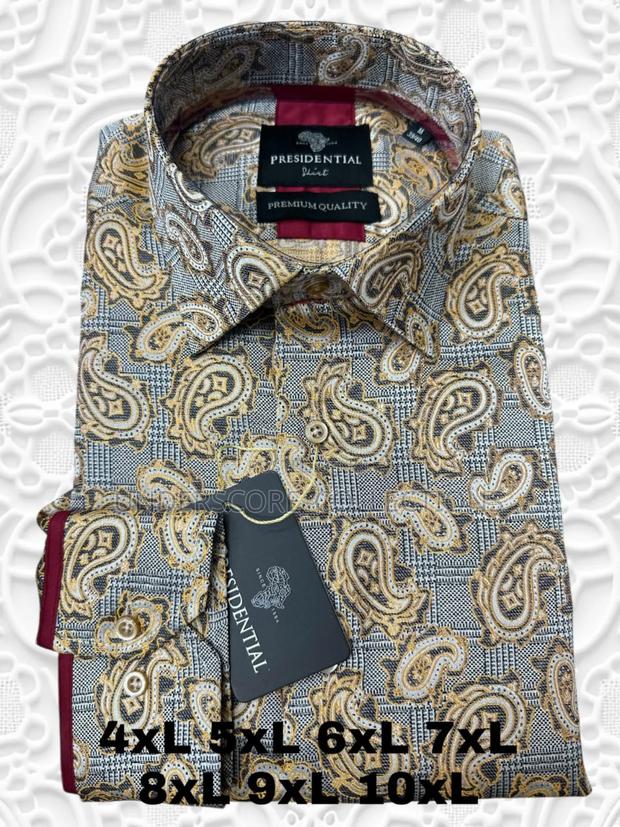 Elegant Men Plus Size Floral Shirts