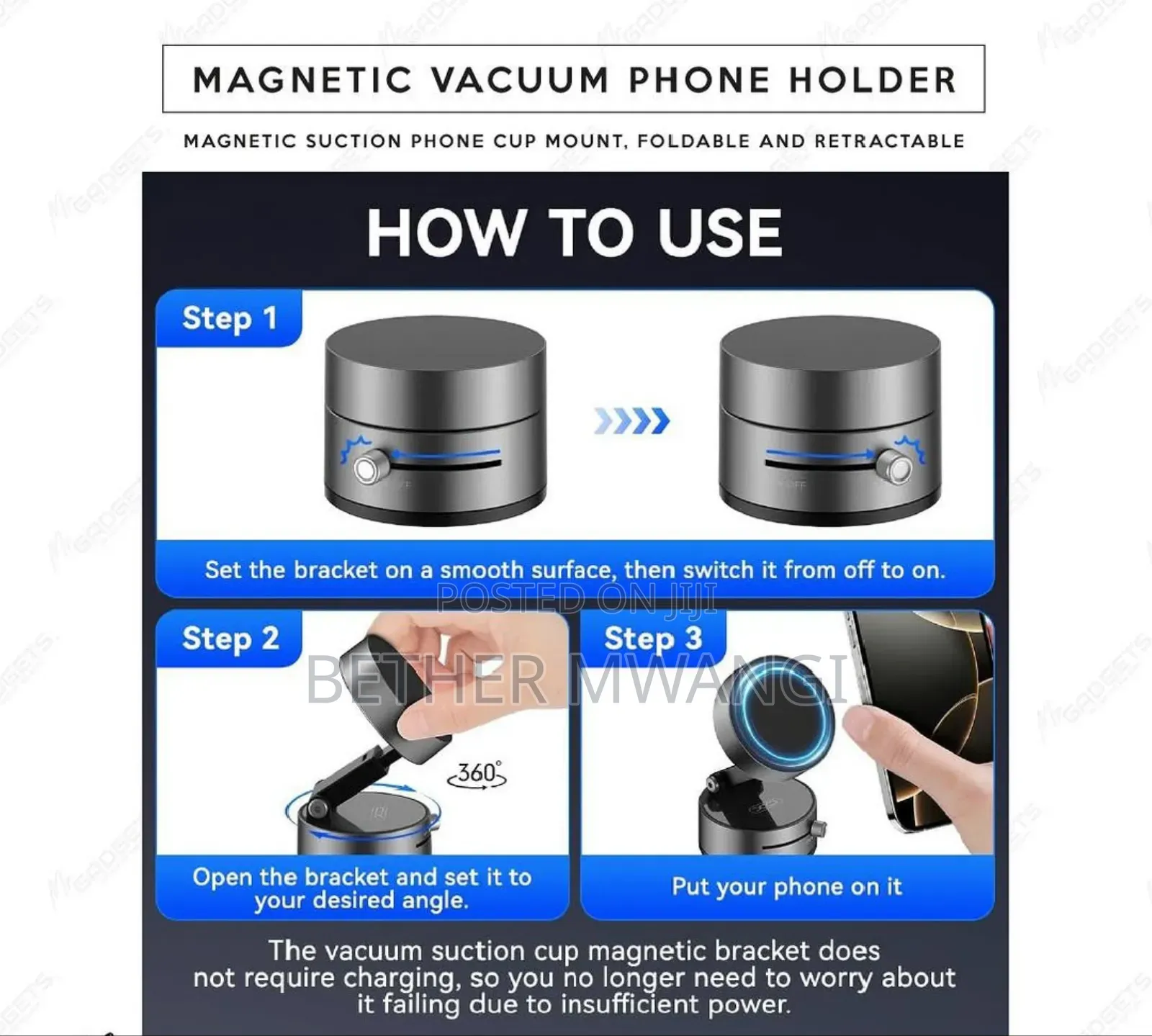 Magnetic Vacuum Phone Holder in Kenya