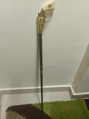 Executive Gold Gun Design Functional Walking Stick