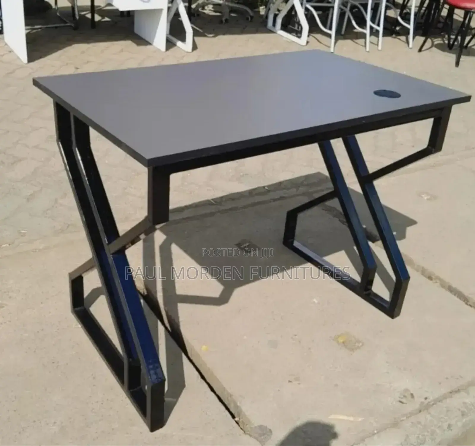 Black Mettalic Frame Office Table