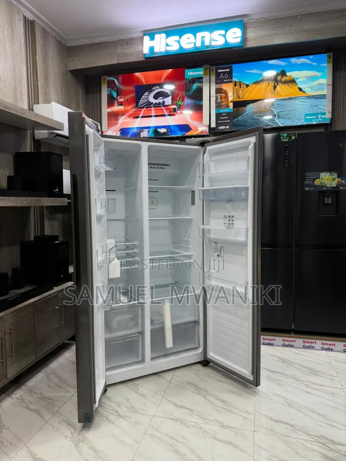 Hisense 518 Liters Side by Side Fridge No Frost Dispenser