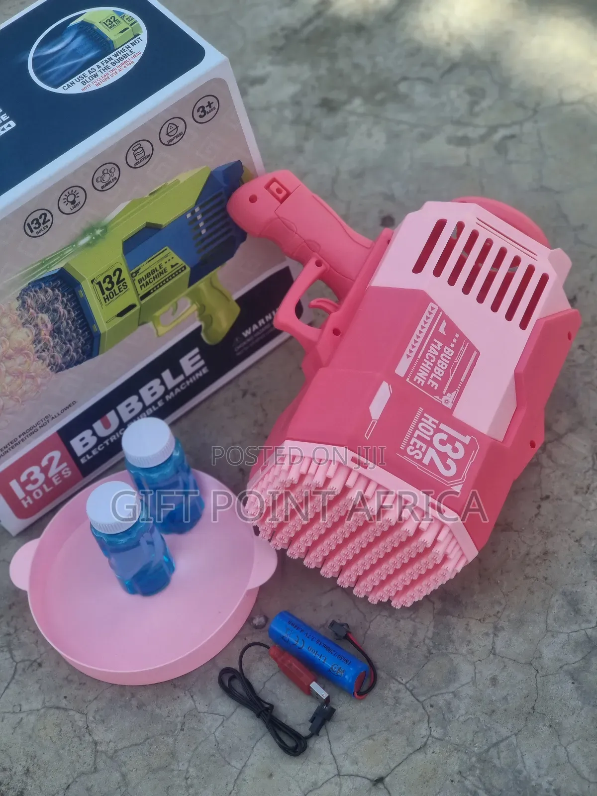 132 Holes Big Rechargeable Bubbles Guns for Kids
