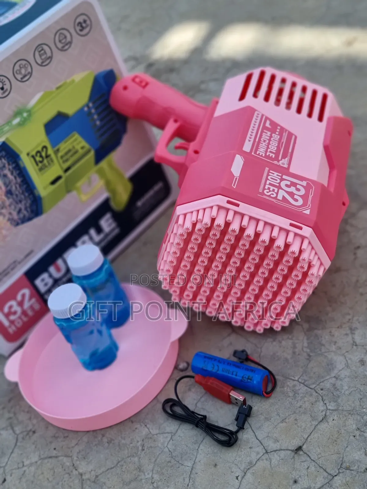 Rechargeable 132 Holes Bazooka Bubbles Guns