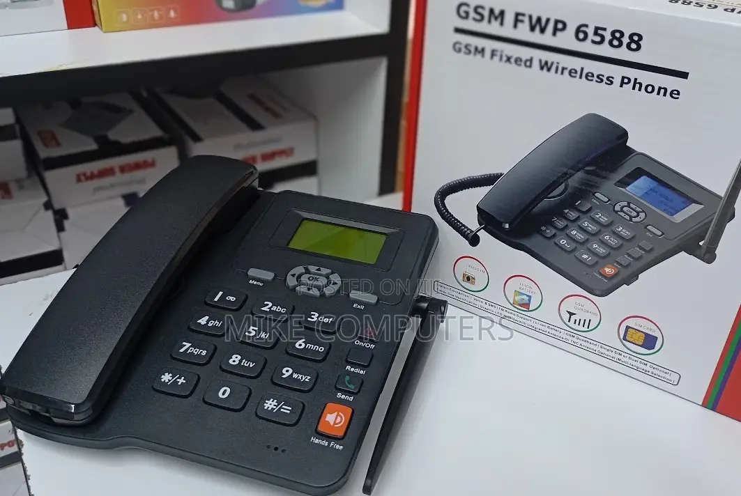 Fixed Wireless Phone Black Gsm Dual Sim With Sms